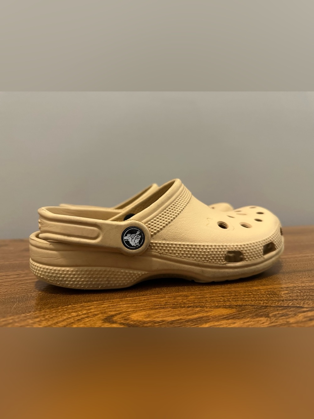Kids Tan/Yellow Slip-On Crocs - Comfortable Everyday Shoe